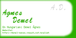 agnes demel business card
