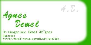 agnes demel business card